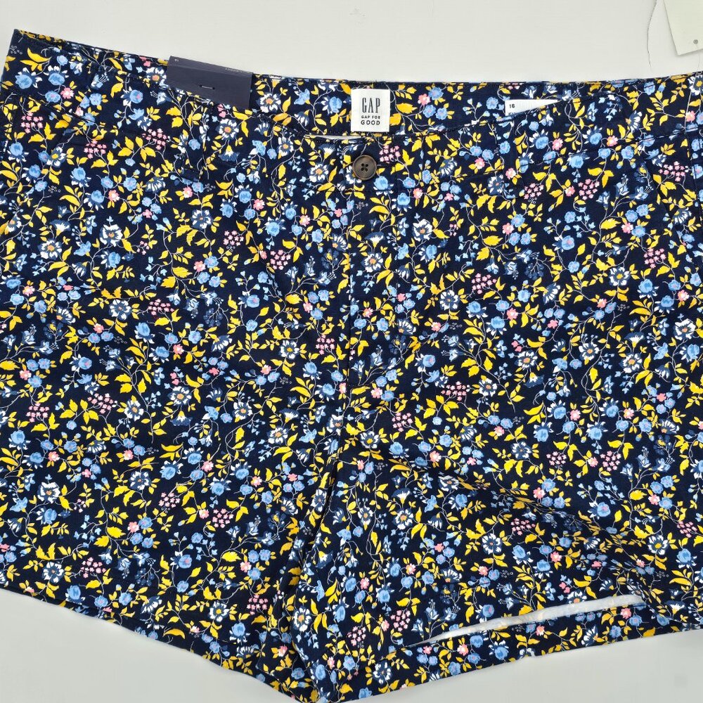 Gap for Good Women's City Short 5"  Floral Shorts sz 16 New.